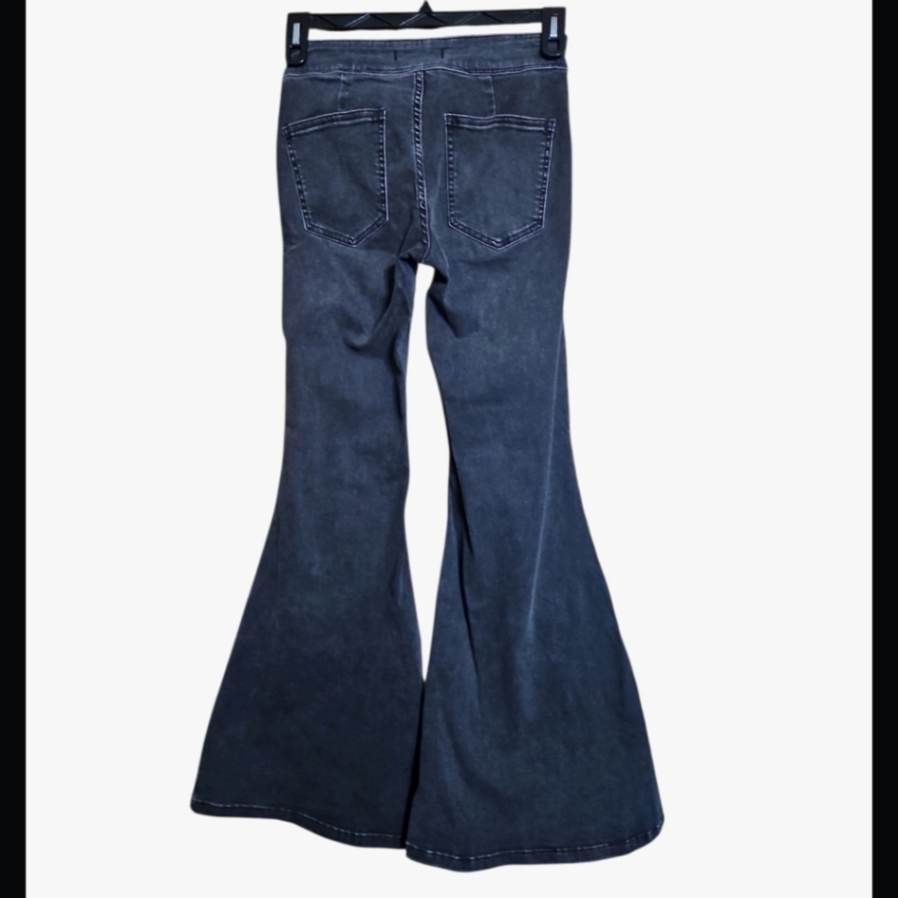 NWOT Free People Black Flare Bell Bottom Jeans - Picture 6 of 10